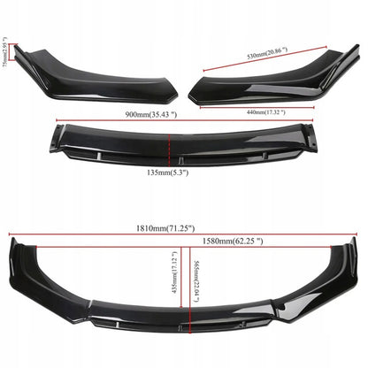 SPLITTER UNIWERSALNY SUPER JAKOŚĆ CZARNY POŁYSK BMW AUDI VW RENAULT