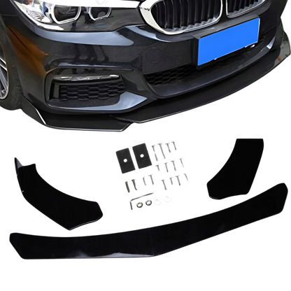 SPLITTER UNIWERSALNY TUNING CZARNY POŁYSK DO BMW AUDI VW RENAULT