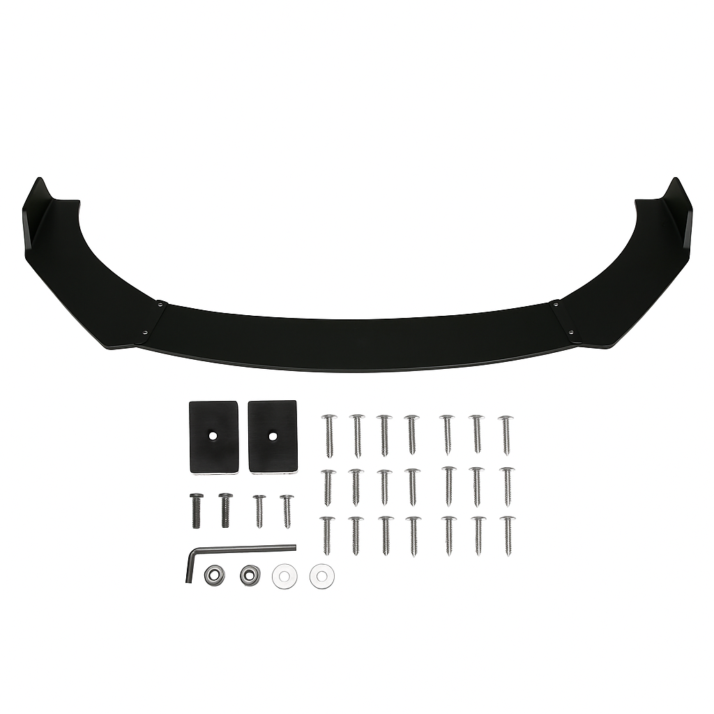SPLITTER UNIWERSALNY TUNING CZARNY POŁYSK DO BMW AUDI VW RENAULT