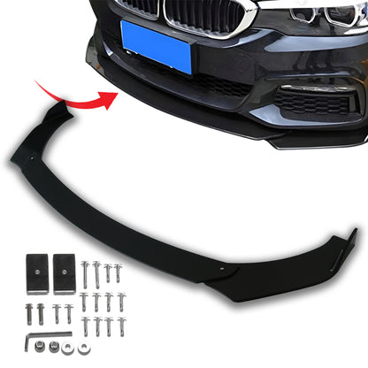 SPLITTER UNIWERSALNY TUNING CZARNY POŁYSK DO BMW AUDI VW RENAULT